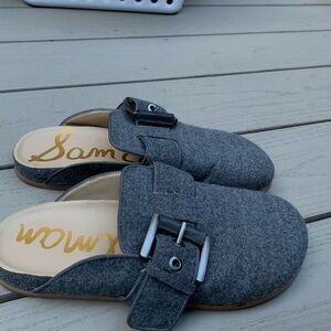 Sam Edelman Buckled Felt Mule Clog